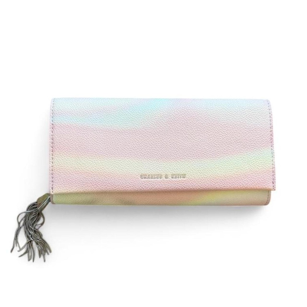NWT Charles & Keith pink & white gradient wallet